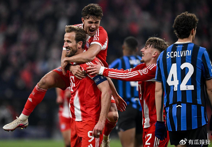 凯恩双响助拜仁双杀亚特兰大晋级欧冠八强